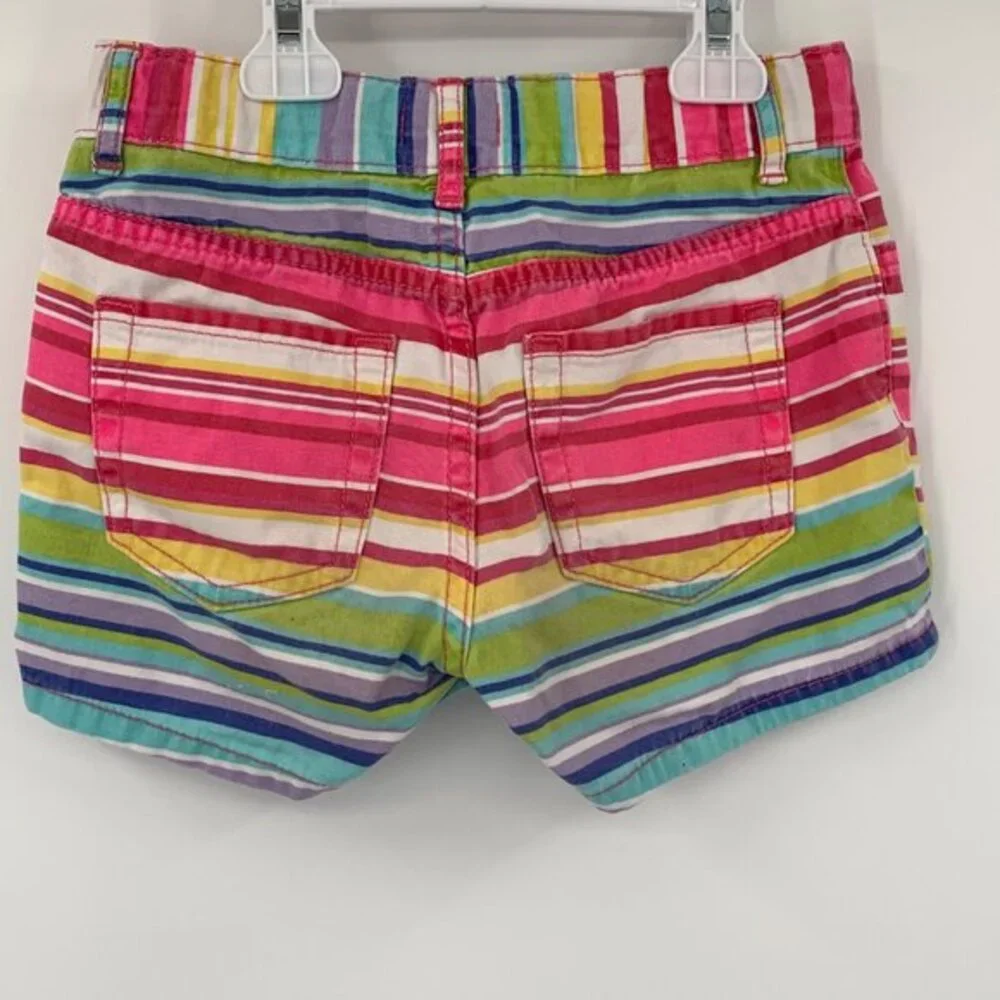 est. 1989 PLACE Multi Color Striped Cotton Girl's Shorts with Pockets Size 8‎